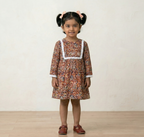 Pure Kalamkari Kids Frock with Crochet Lace