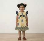 Pure Ajrakh A-Line Frock Dress with Bow