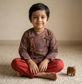 Pure Ilkal Handloom Kurta & Pant Set – Barabandi Style