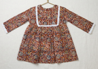 Pure Kalamkari Kids Frock with Crochet Lace