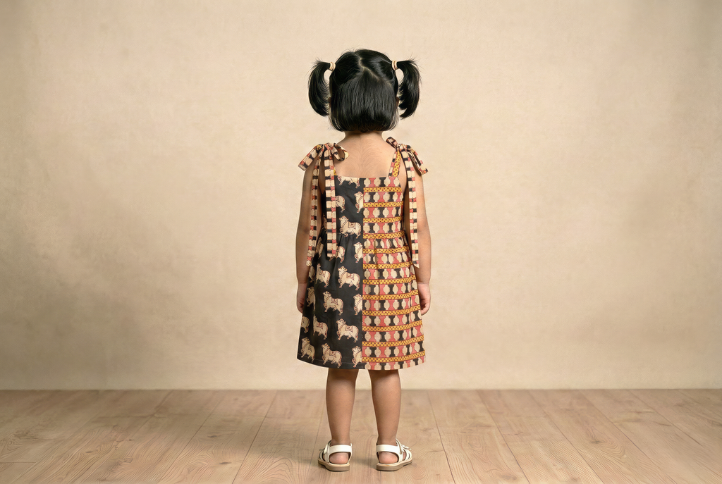 Handblock Cotton Half & Half Short Dungaree