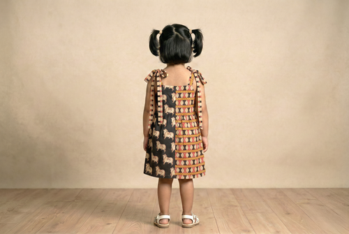 Handblock Cotton Half & Half Short Dungaree