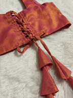 Raga Tissue Blouse with Drape Skirt Set