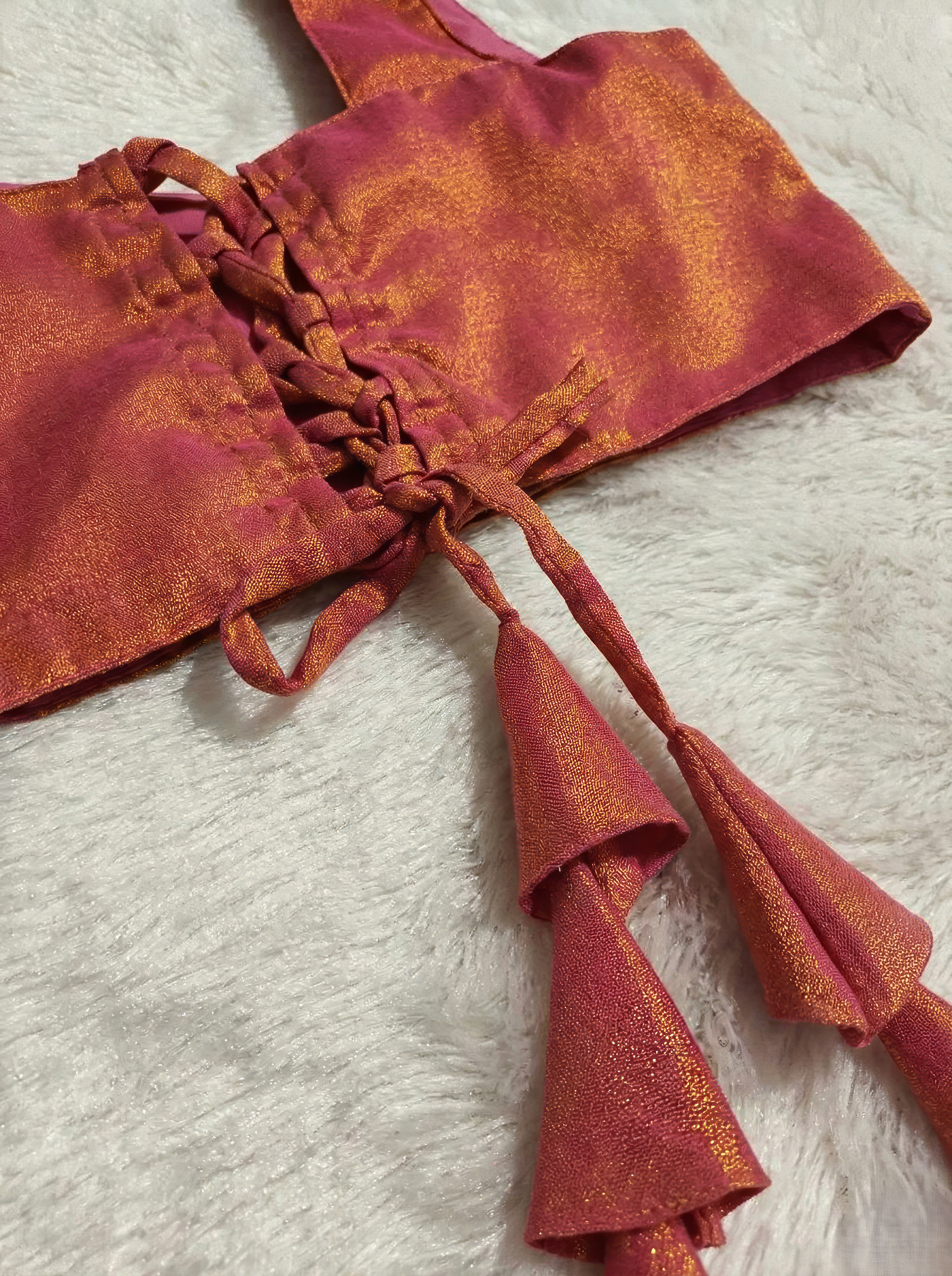 Raga Tissue Blouse with Drape Skirt Set