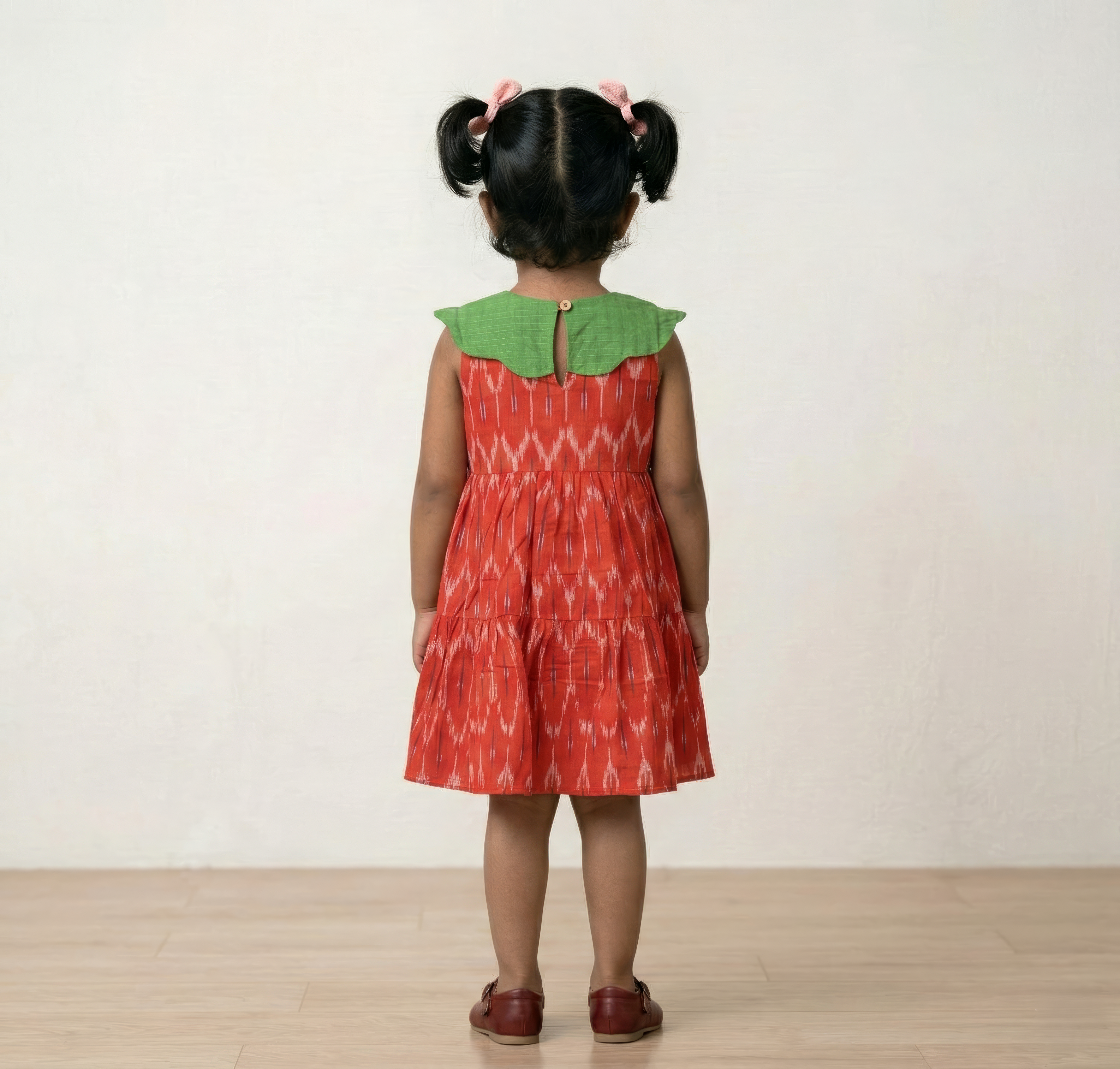 Pure Ikkat Frock with Contrast Collar