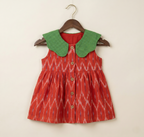 Pure Ikkat Frock with Contrast Collar