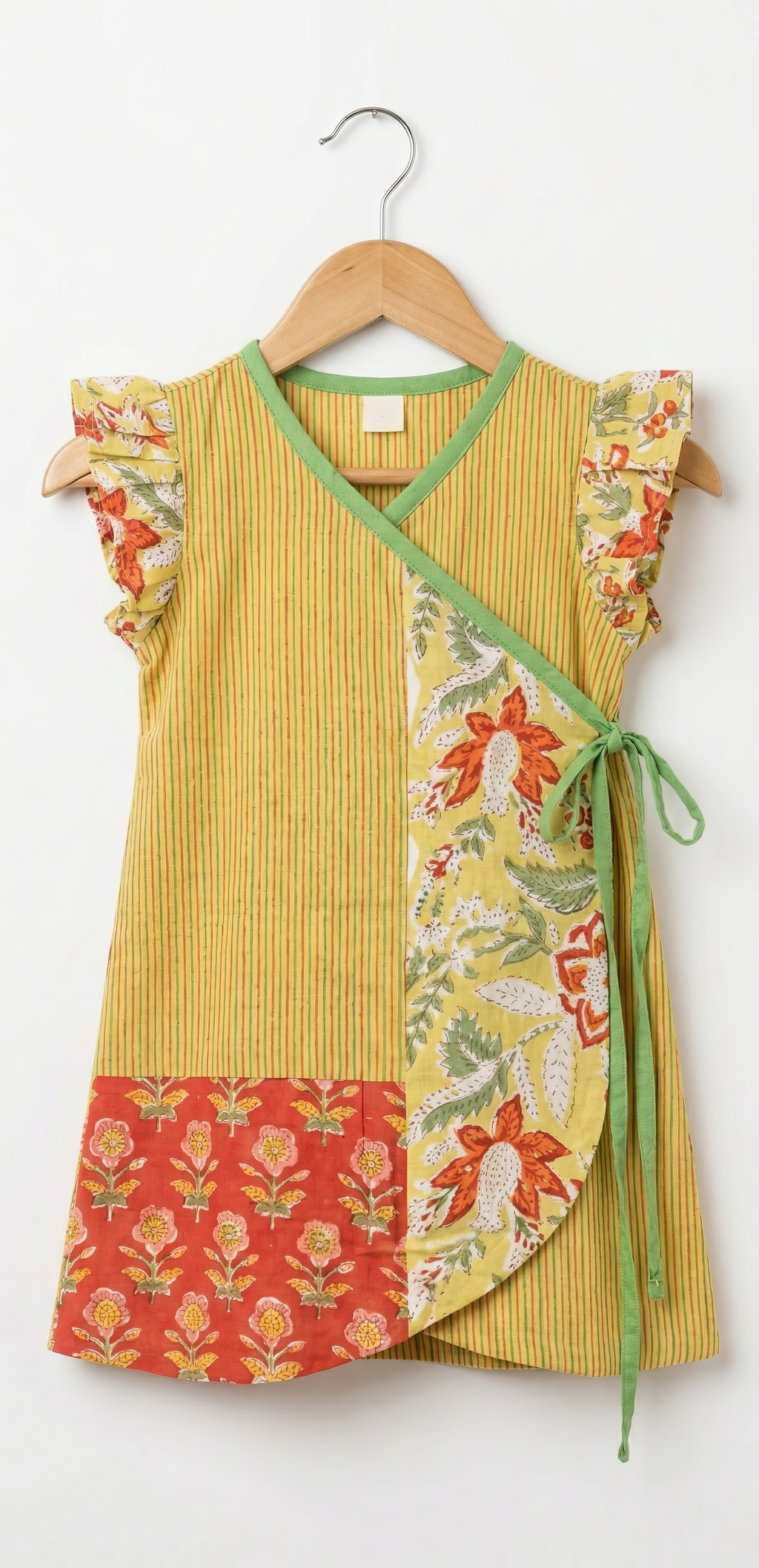 Patchwork Reversible Wrap Around Frock Dress