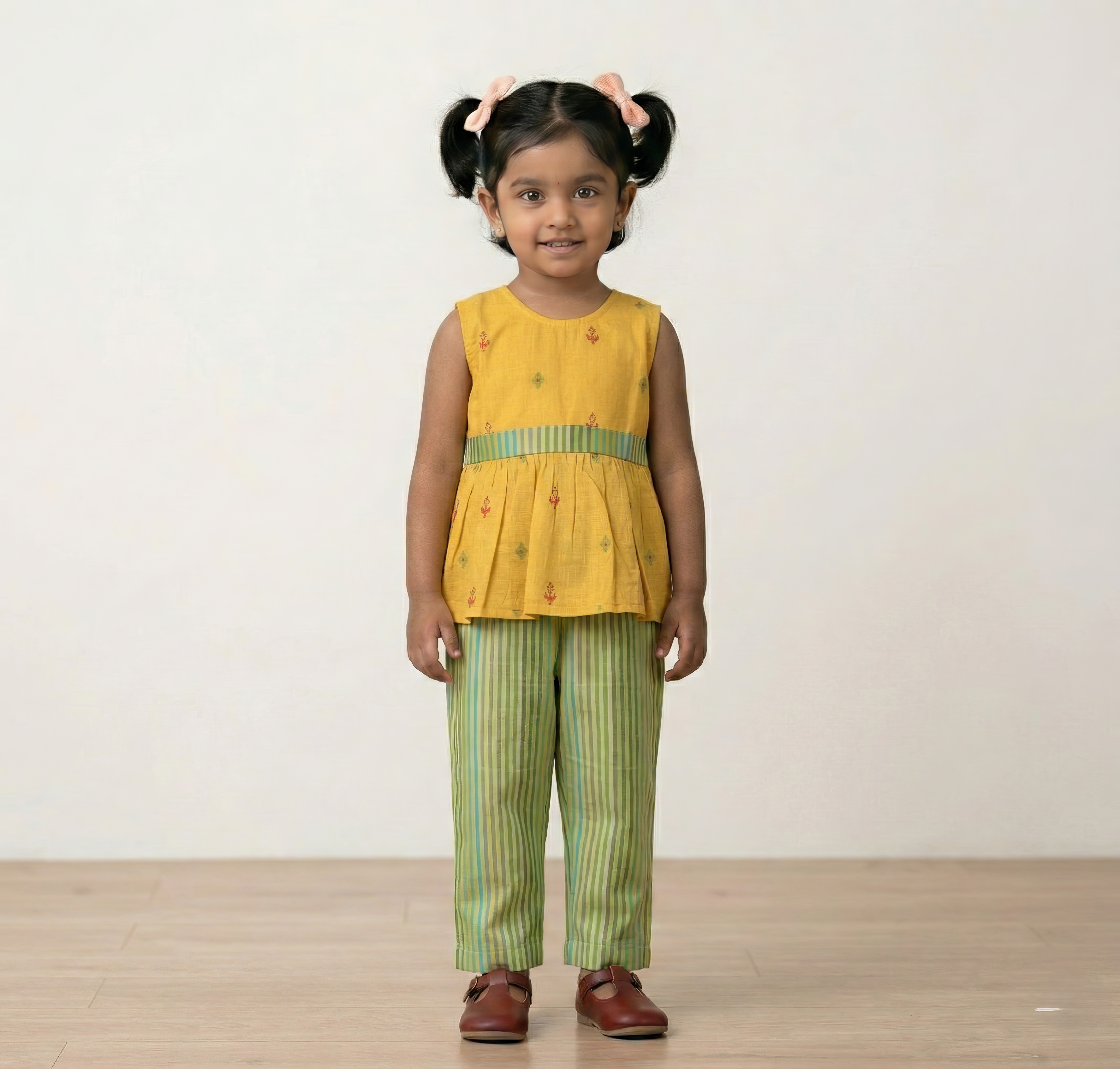 Handblock Cotton Short Pant & Peplum Top Co-ord Set