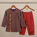 Pure Ilkal Handloom Kurta & Pant Set – Barabandi Style